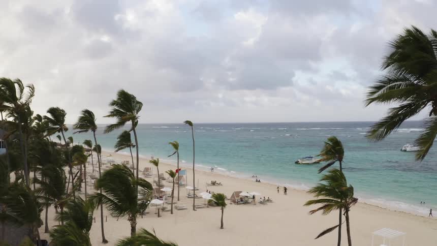 A clip of a resort beach