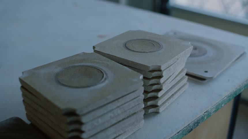 Rectangular supports on the table