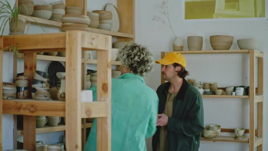 Two people shopping in a store together