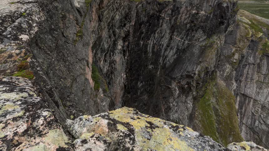 The mountain is covered with green