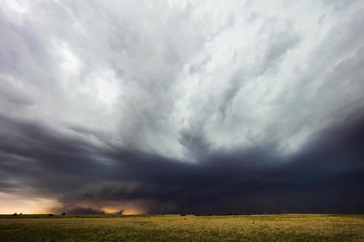 Thunderstorm and tornado during the day