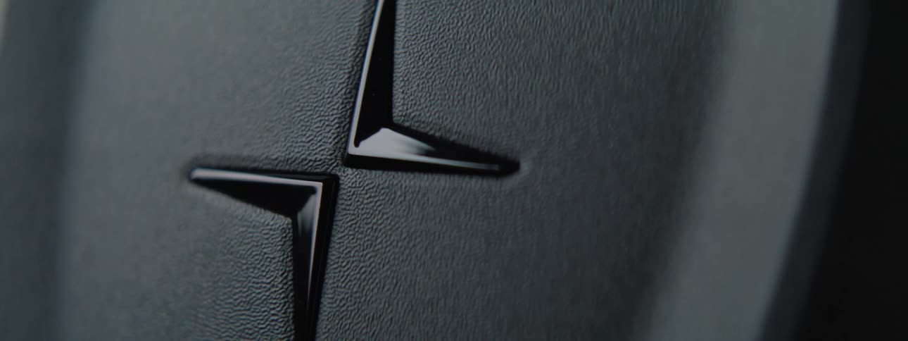 EV Polestar Logo on Steering Wheel