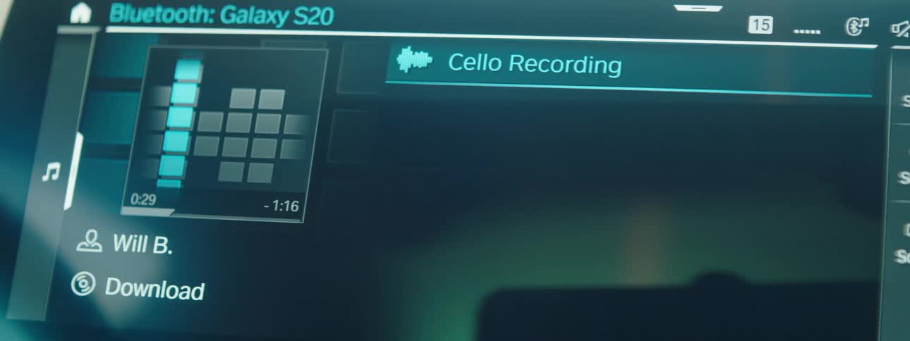 Closeup on a digital screen with information