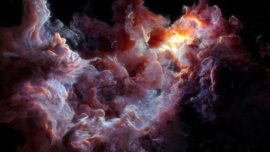 Nebula cloud spinning in outer space