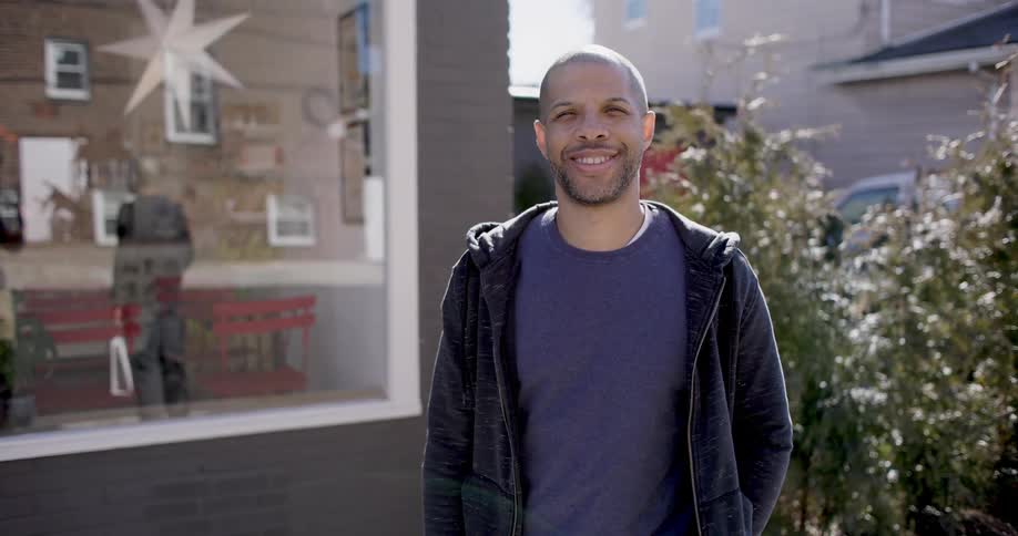 Man outdoors smiling