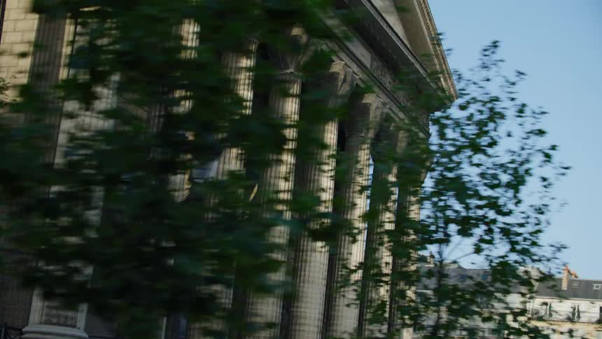 External architecture of the comb in france during a cloudless blue sky day