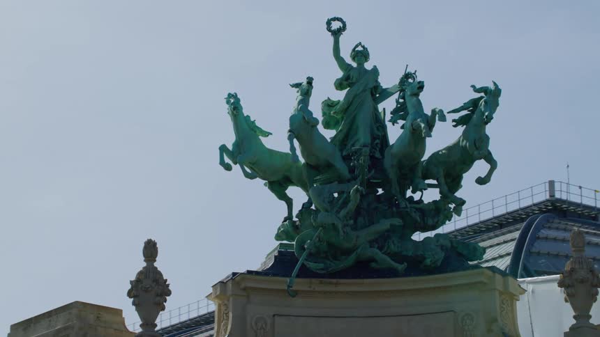 Immortality outstripping time quadrigas on the grand palais in paris