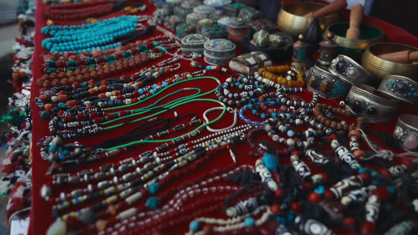 Handmade jewelry at an openair market