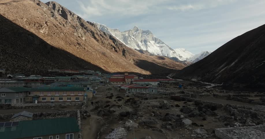 A small town located in a mountain valley