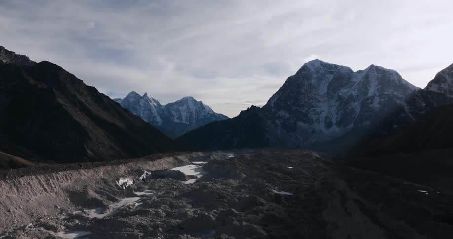A big valley between mountain ranges