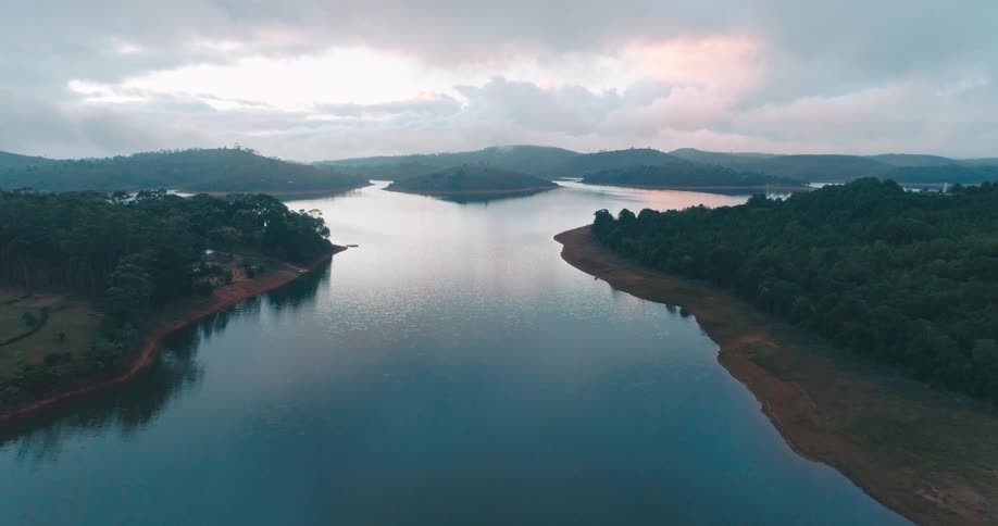 Water surrounds islands