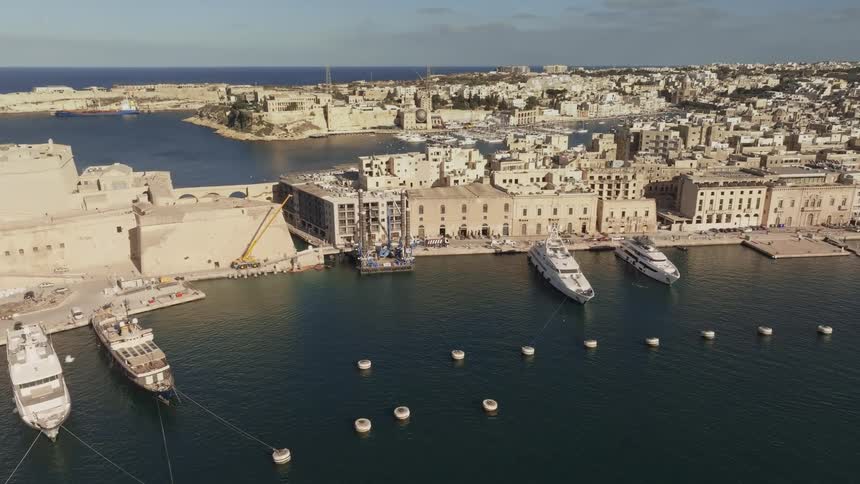 A mediterranean city port