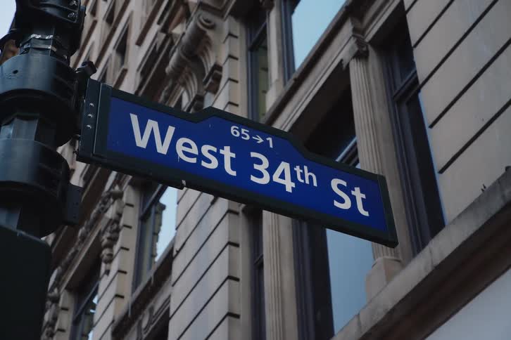 Closeup of a sign with an address