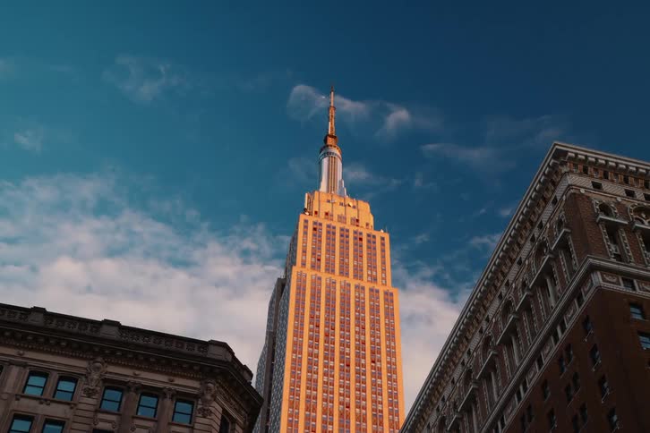 Empire state building in new york city at midday