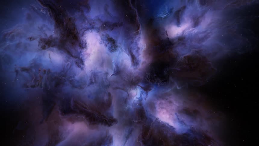 Dark bright coloring abstract nebula
