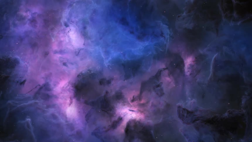 Space nebula with dark and bright purple coloring