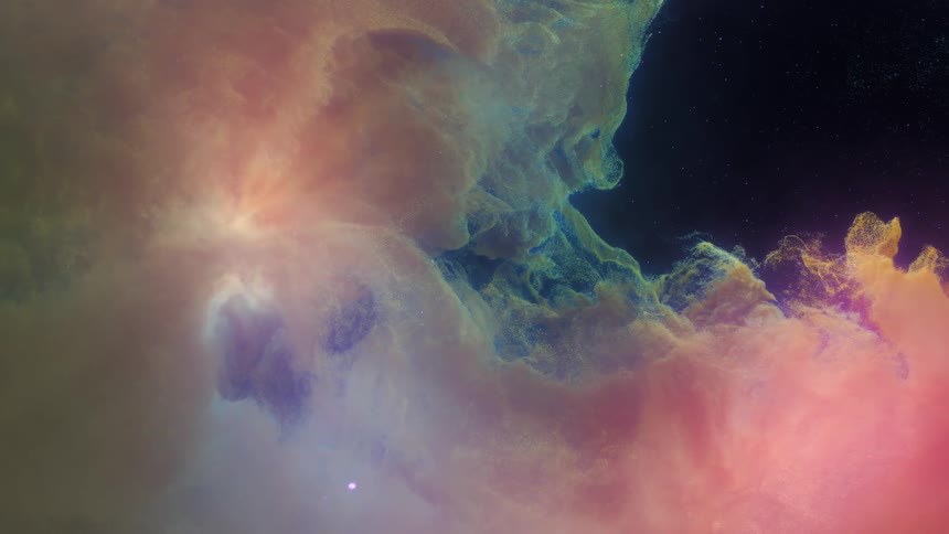 Bright abstract whitish and pinkish nebula