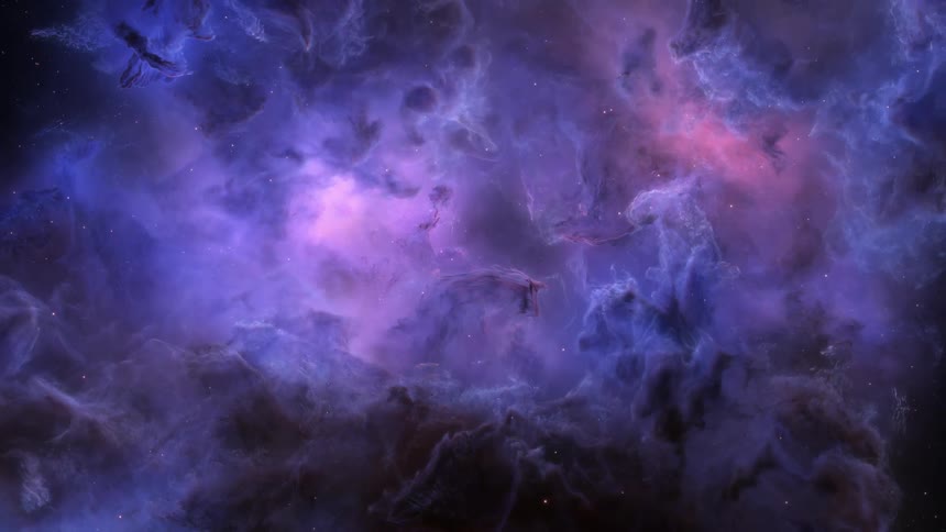 Abstract space nebula of bright purple coloring