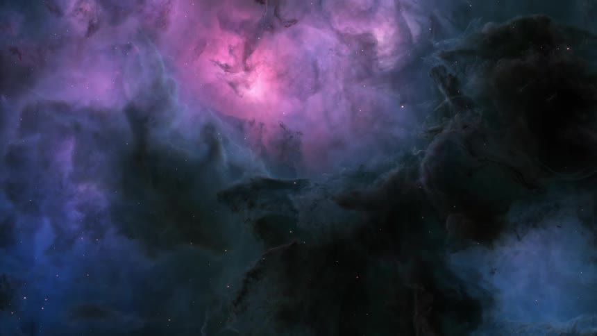 Purple clouds fill space