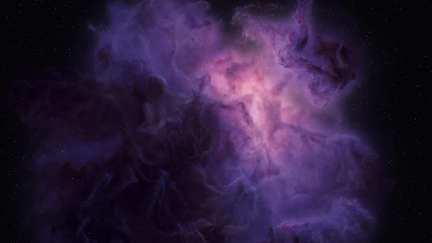 The clouds in space are purple