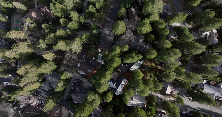 Aerial view of a residential suburb