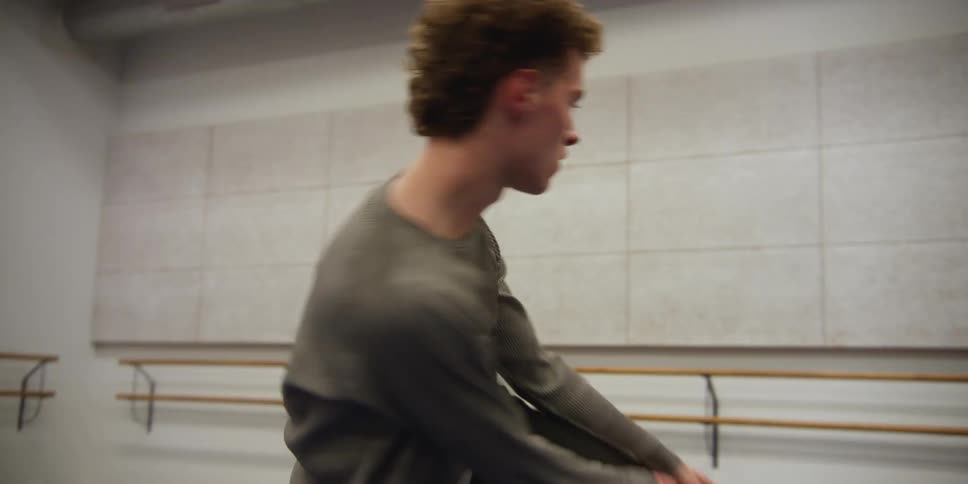 A clip of a boy dancing and practicing