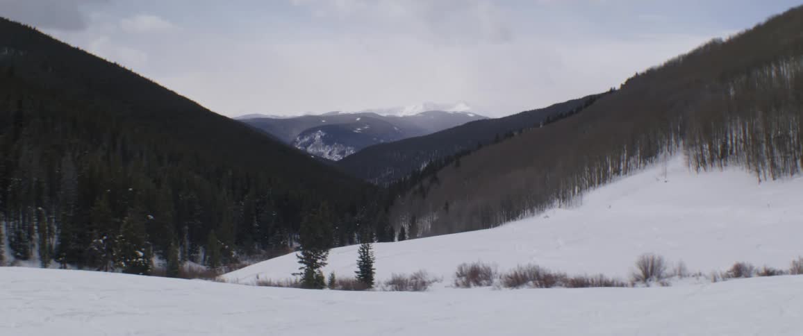 A snow covered valley