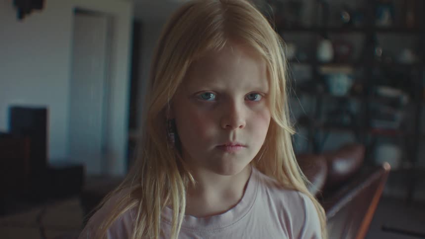 A clip of a girl in a room