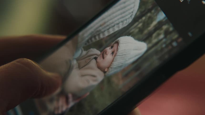 A clip of an hand holding a phone
