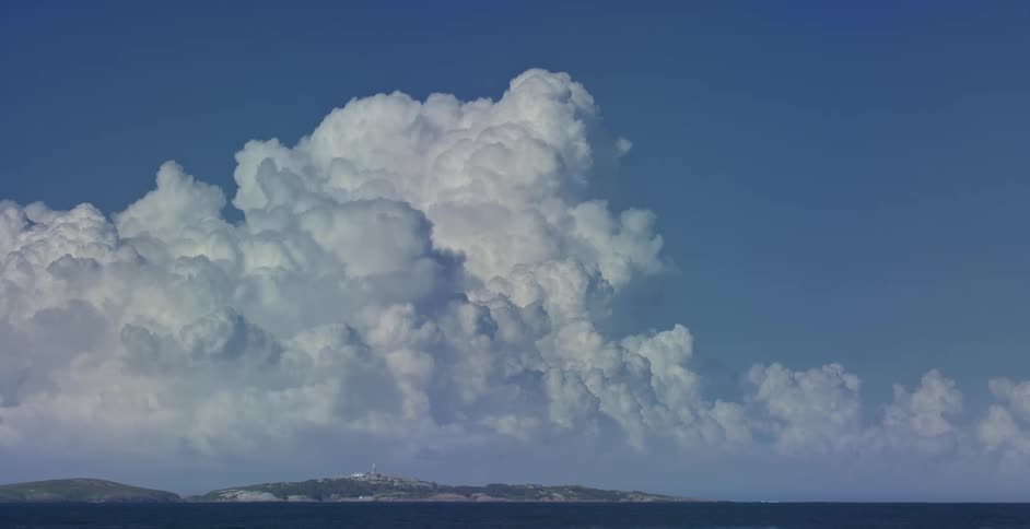 Timelapse cloud landscape over the blue sea