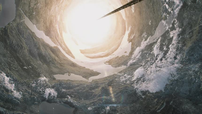 O'Neill cylinder mega structure inside an asteroid