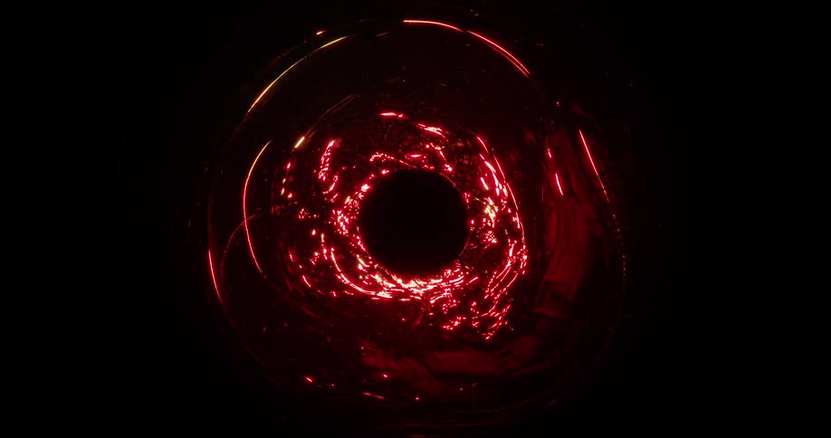 A circle like void emits red light