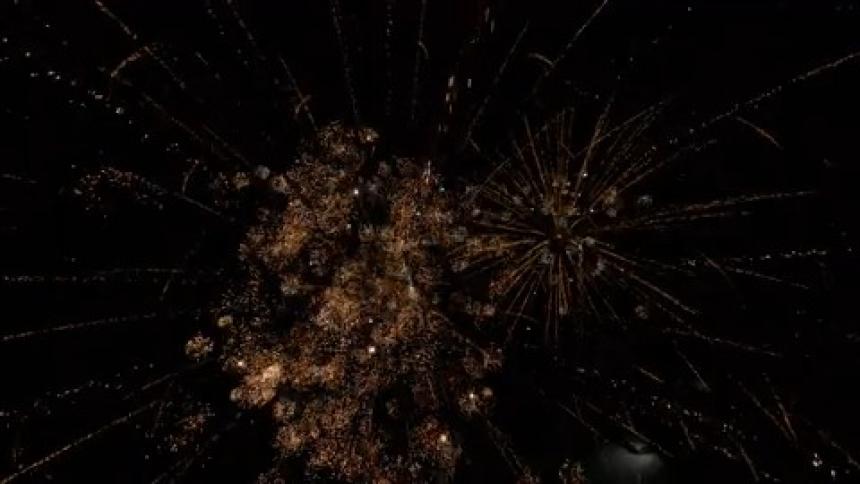 Fireworks exploding in the night sky