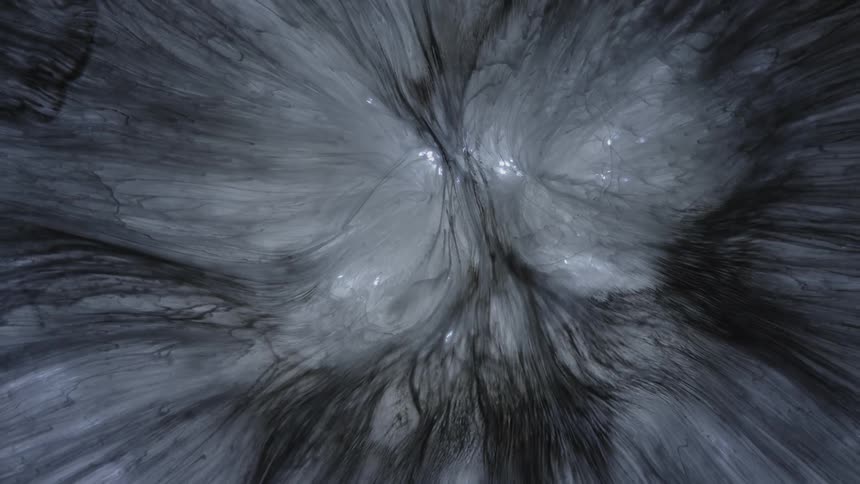 An abstract scene shows a pink and black flowing liquid