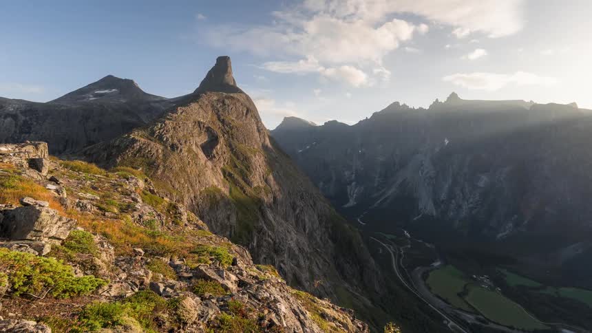 A mountain with rocks and sloppy path