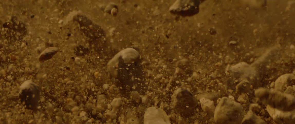 Sand and gravel bouncing around