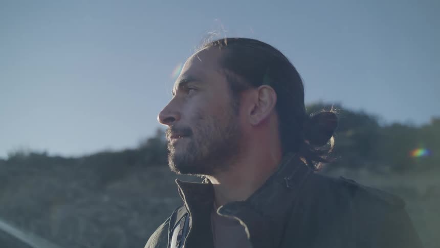 Closeup of a mans face outdoors