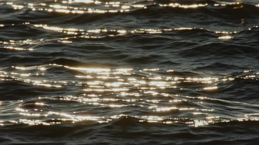 Sunlight shining on gentle ocean waves