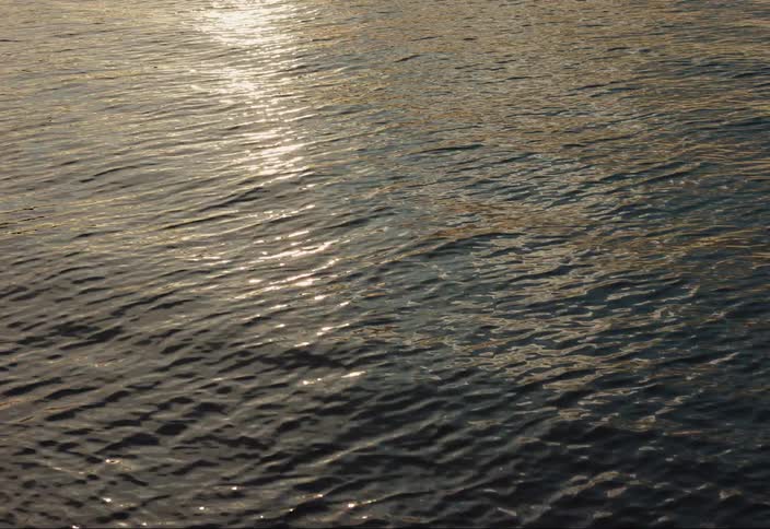 Calm waters of an ocean with sun reflecting gentle ripples