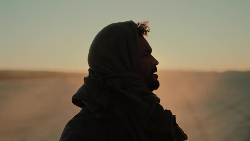 A clip of a man contemplating