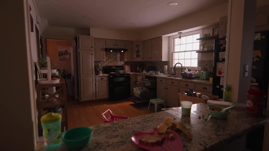 A shot of a messy kitchen