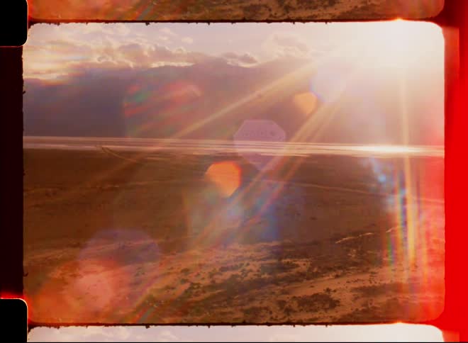A desert near a mountain range