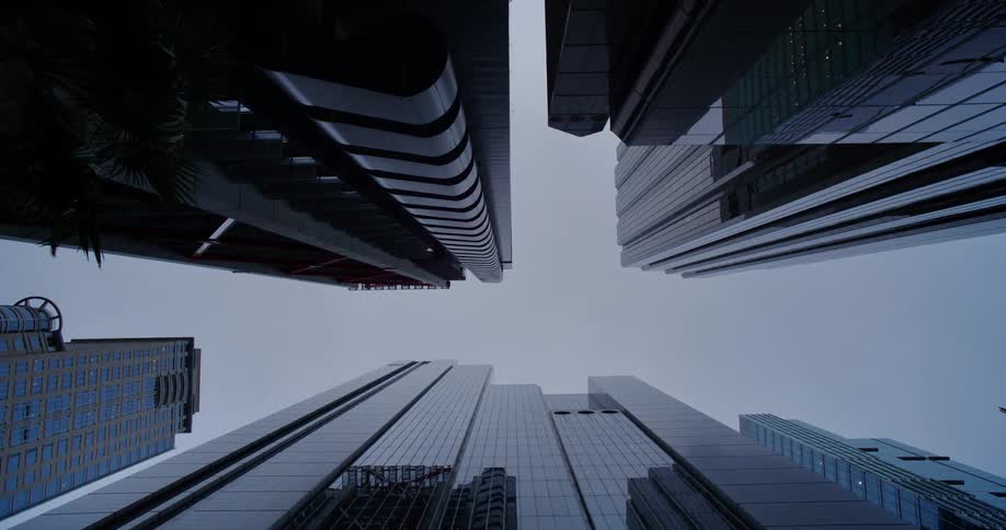 Skyscrapers go high into the sky