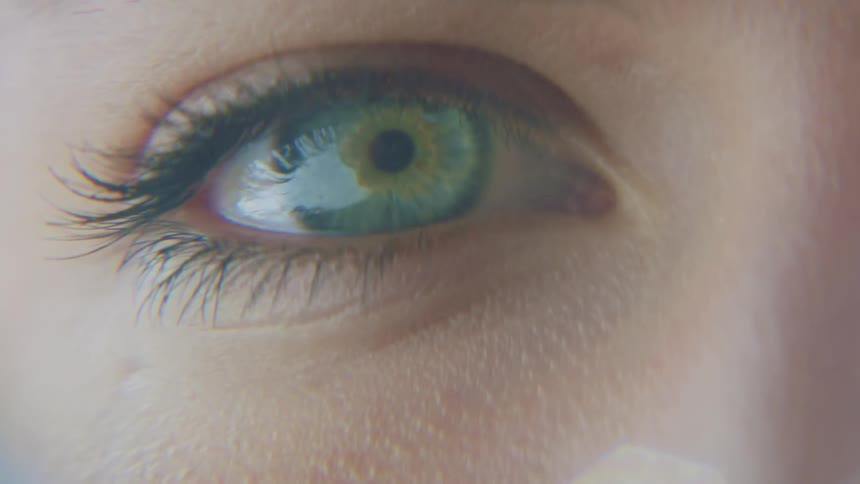 A close shot of a persons eye