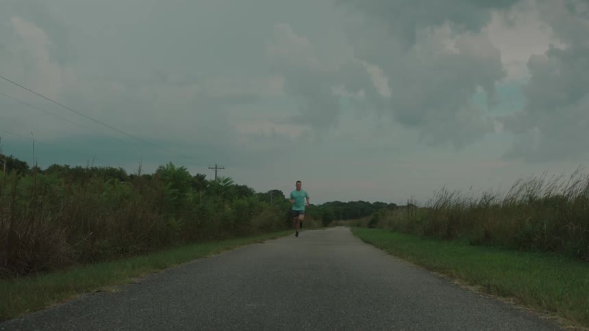 A man running on the road