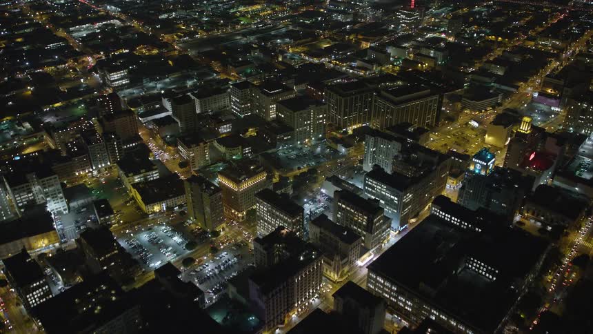 A city lit up at night