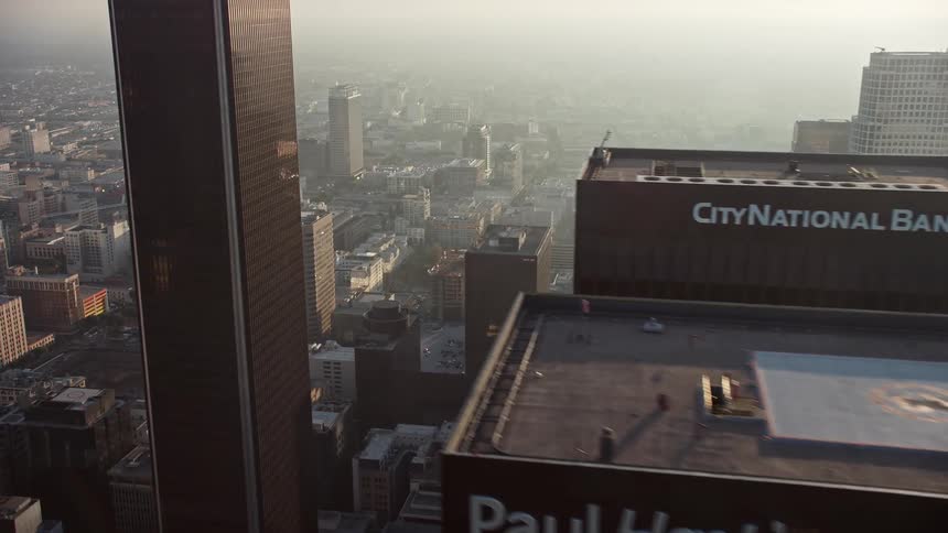 Aerial view of a city during sunrise