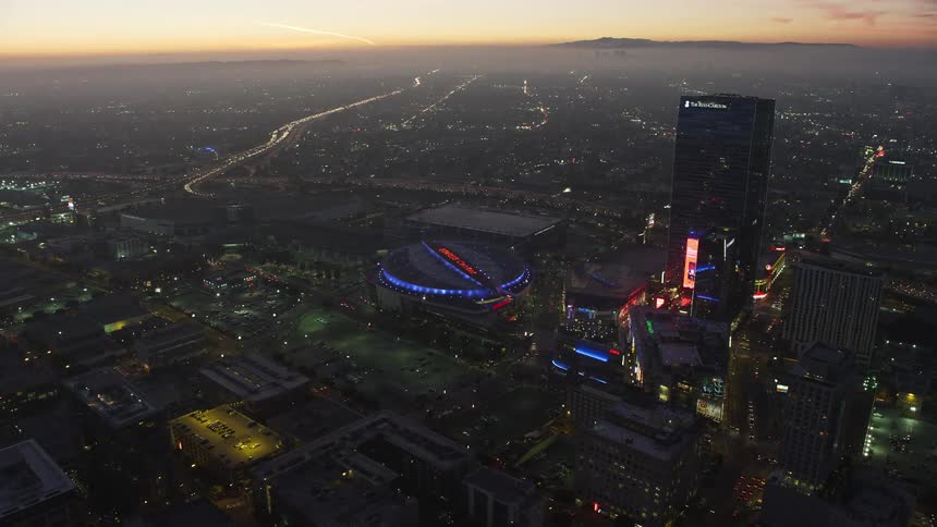 An aerial clip of the city