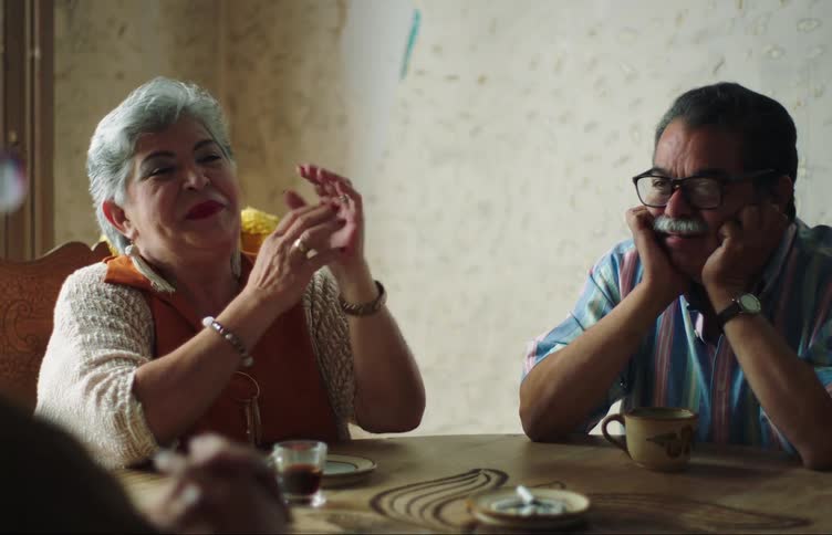 A family talk at the table together