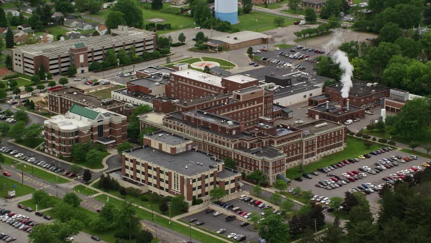 A hospital located in a sparse area